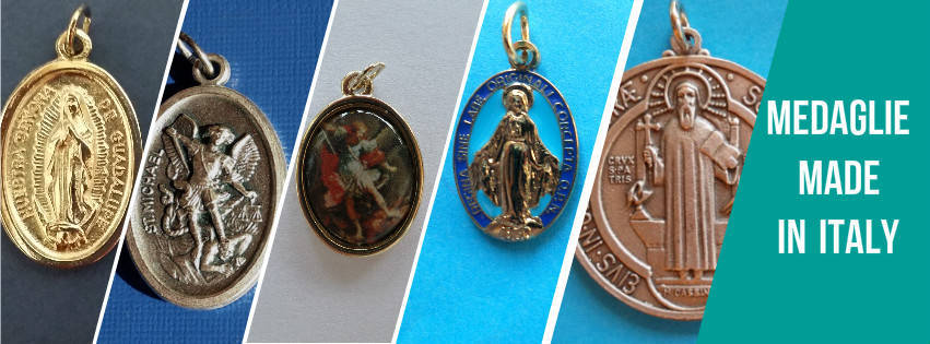 Made in Italy Catholic medals. Producers personalisation wholesale San Michele Arcangelo Religious Articles Rome Italy Manufacturing Wholesale and Personalisations Worldwide deliveries